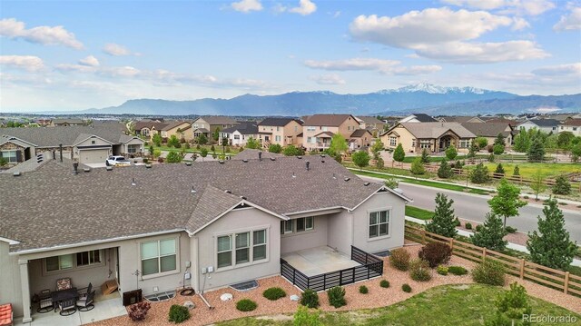 aerial view with a mountain view