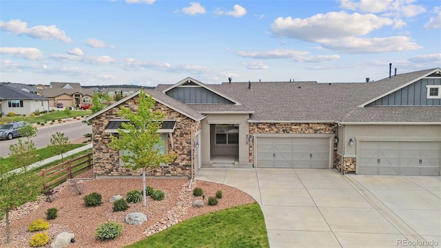 view of front of house with a garage