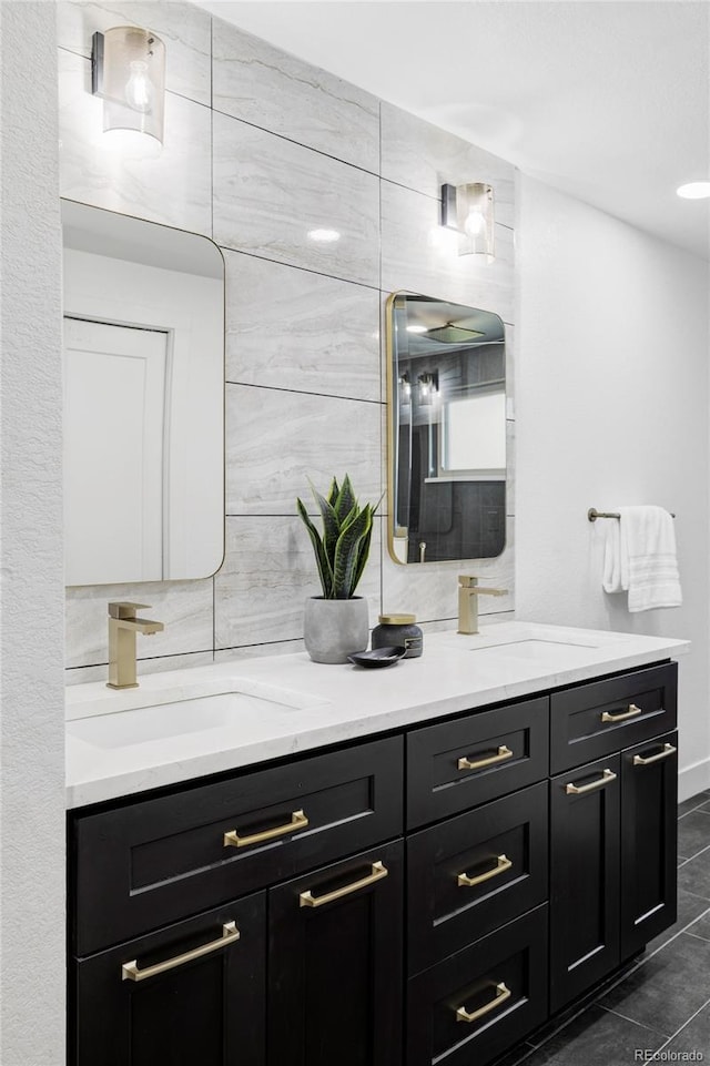 10250 W 33rd Ave, Wheat Ridge, CO 80033 - full bathroom with double vanity and tile patterned floors