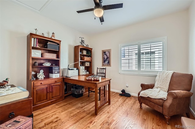 21107 Hawthorne Ln, Parker, CO 80138 - office space featuring light wood-style flooring and ceiling fan