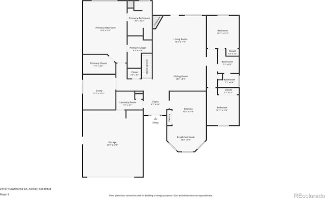 21107 Hawthorne Ln, Parker, CO 80138 - view of room layout