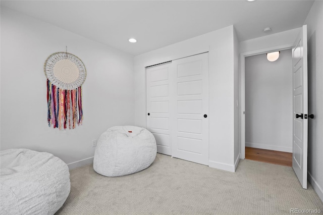 5853 S Havana Ct, Englewood, CO 80111 - sitting room with carpet floors, baseboards, and recessed lighting