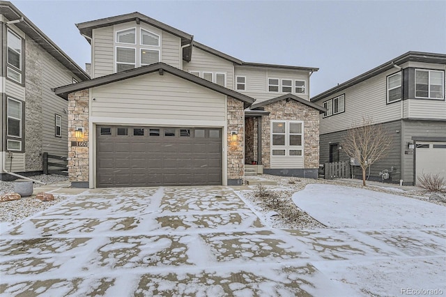 front of property featuring a garage