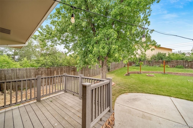 8051 S Kendall Blvd, Littleton, CO 80128 - wooden terrace with a fenced backyard