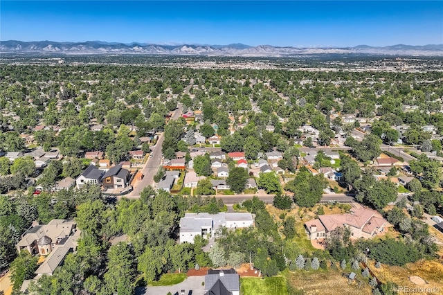 drone / aerial view with a mountain view