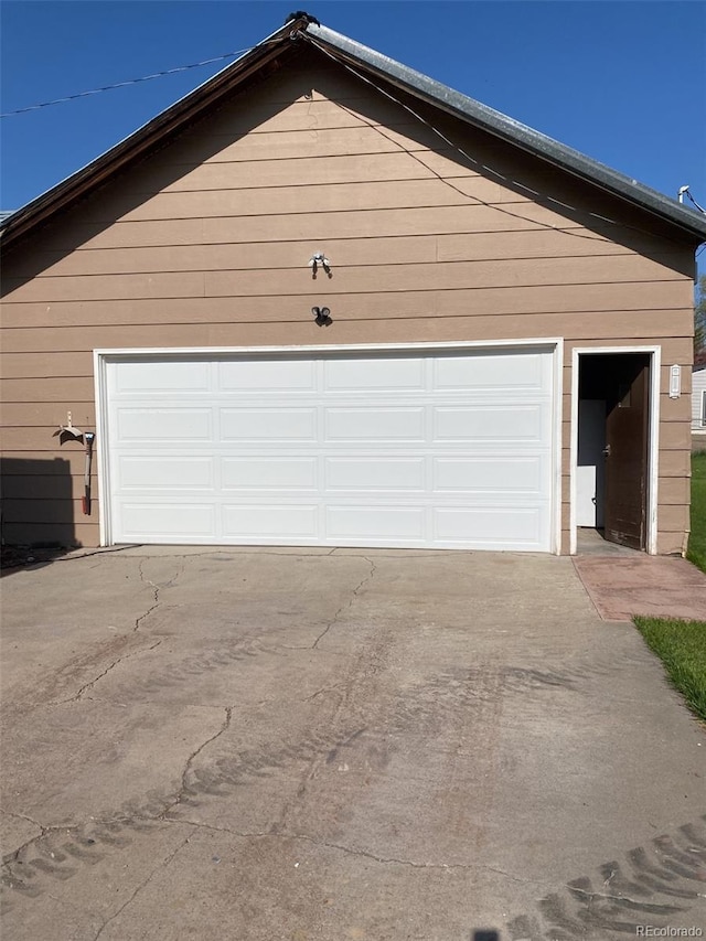 view of garage