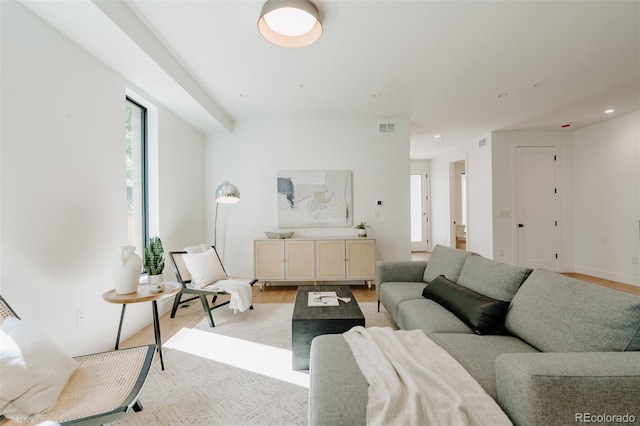 2530 Chase, Edgewater, CO 80215 - living area featuring light wood-style flooring and recessed lighting