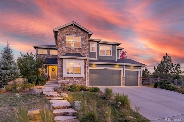 front of property featuring a garage