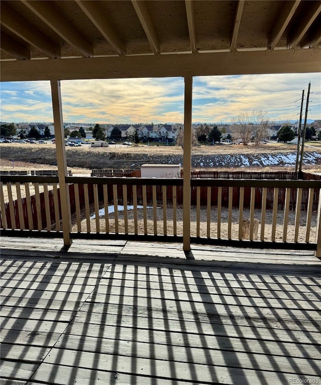 view of deck at dusk