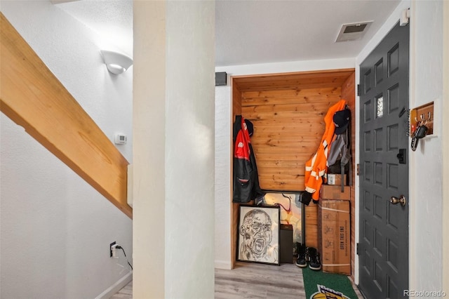 mudroom featuring light hardwood / wood-style flooring