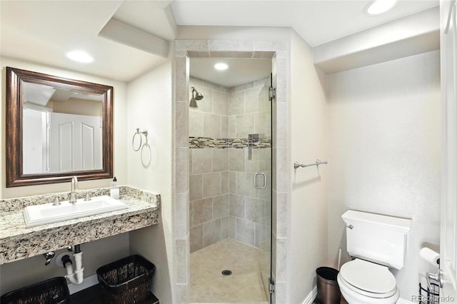 10601 Chadsworth Ln, Highlands Ranch, CO 80126 - full bath with a stall shower and recessed lighting