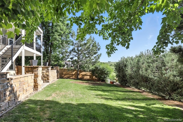 10601 Chadsworth Ln, Highlands Ranch, CO 80126 - view of yard featuring stairway