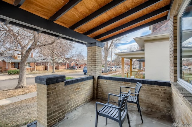 view of patio / terrace featuring a residential view