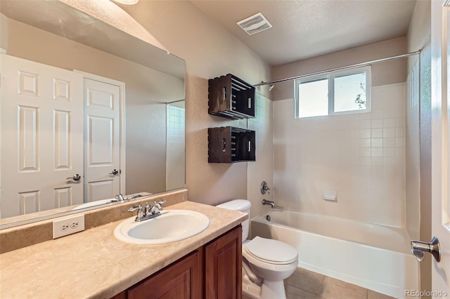 13018 Niagara Way, Thornton, CO 80602 - bathroom featuring bathing tub / shower combination, vanity, and tile patterned floors