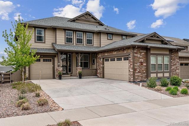 8107 Arapahoe Peak St, Littleton, CO 80125 - view of front of home with concrete driveway, covered porch, and a shingled roof