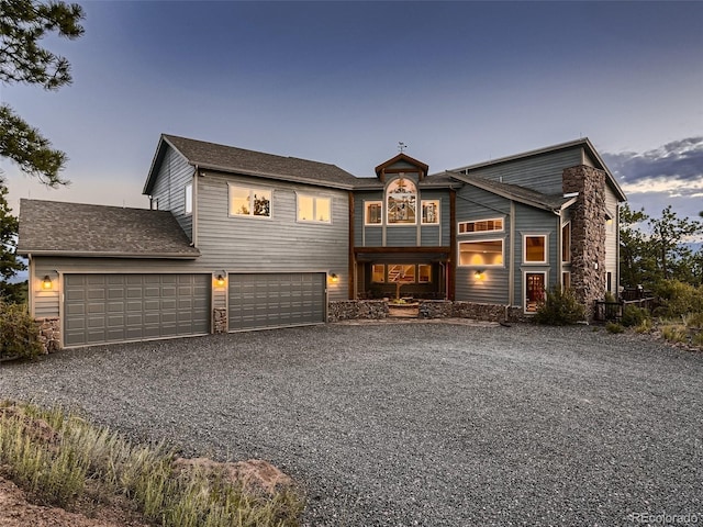 view of front of house featuring a garage