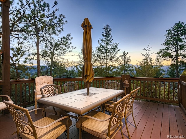 view of deck at dusk