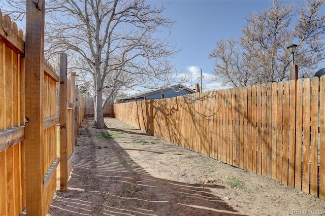 view of yard featuring fence