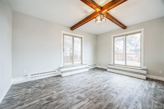 spare room with a healthy amount of sunlight and a baseboard heating unit