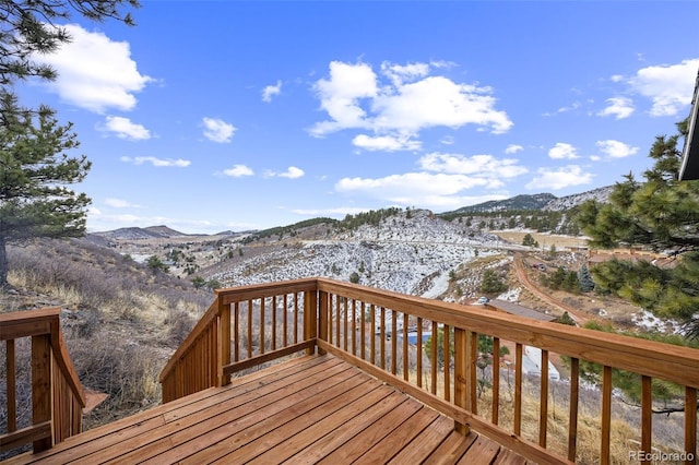 deck with a mountain view