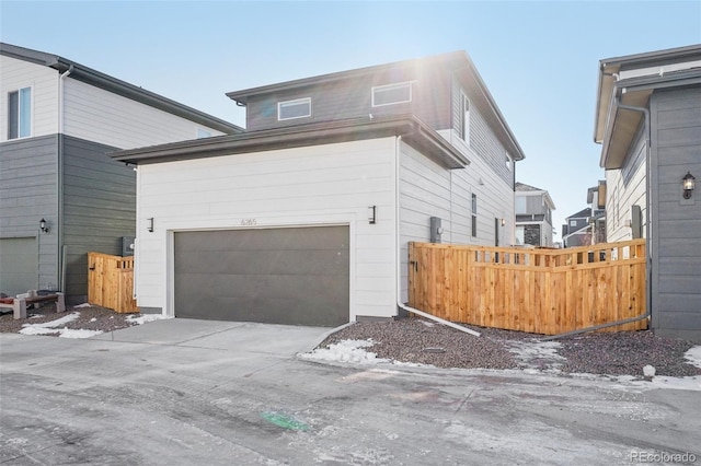 view of home's exterior featuring a garage