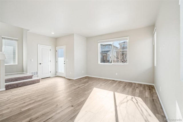 empty room featuring light hardwood / wood-style flooring