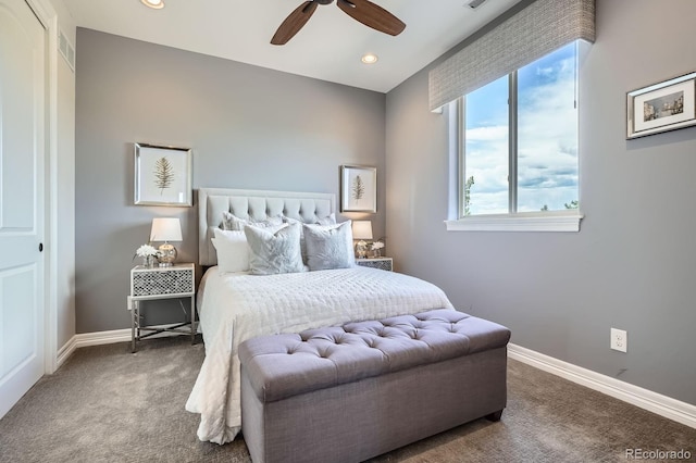 9453 Vista Hill Ln, Lone Tree, CO 80124 - carpeted bedroom with recessed lighting and ceiling fan