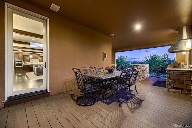 9453 Vista Hill Ln, Lone Tree, CO 80124 - wooden terrace featuring outdoor dining space and grilling area