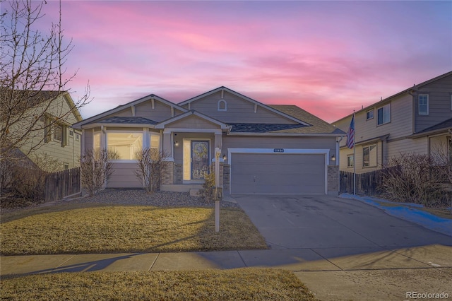 craftsman-style house with a garage