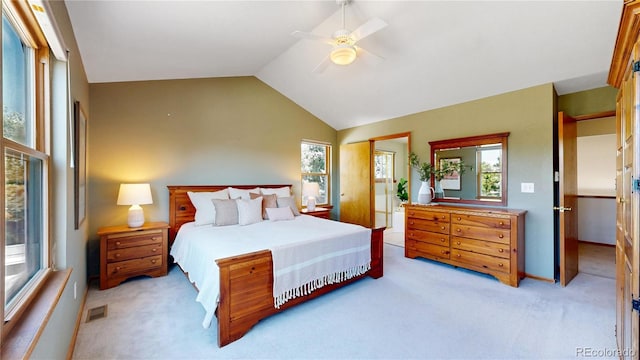 14633 W 69th Pl, Arvada, CO 80004 - carpeted bedroom with lofted ceiling and ceiling fan