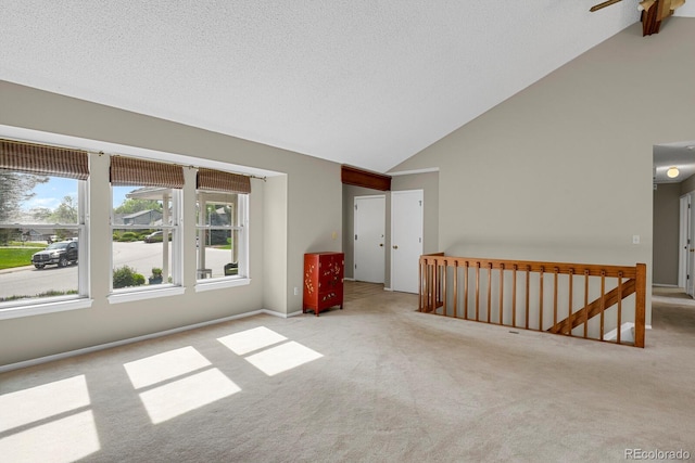 7466 E Long Cir, Centennial, CO 80112 - unfurnished room featuring carpet flooring, high vaulted ceiling, and baseboards
