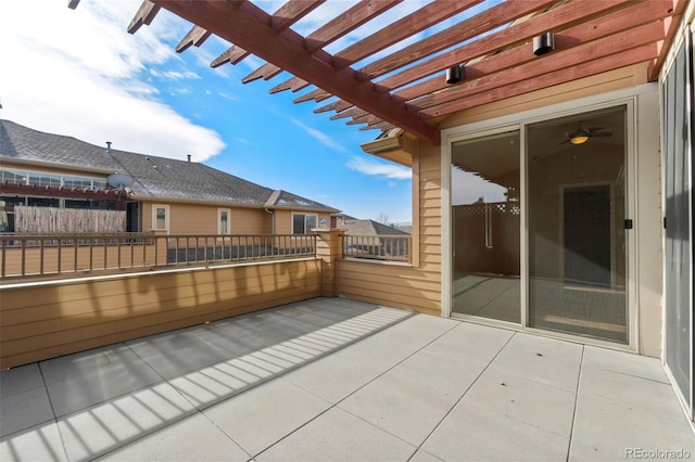 view of patio featuring a pergola