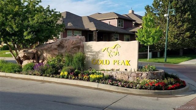 view of community sign