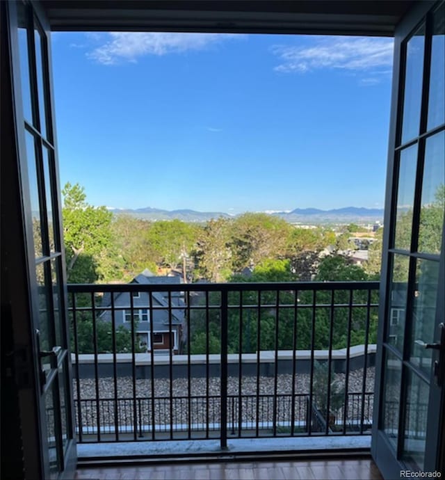 balcony with a mountain view