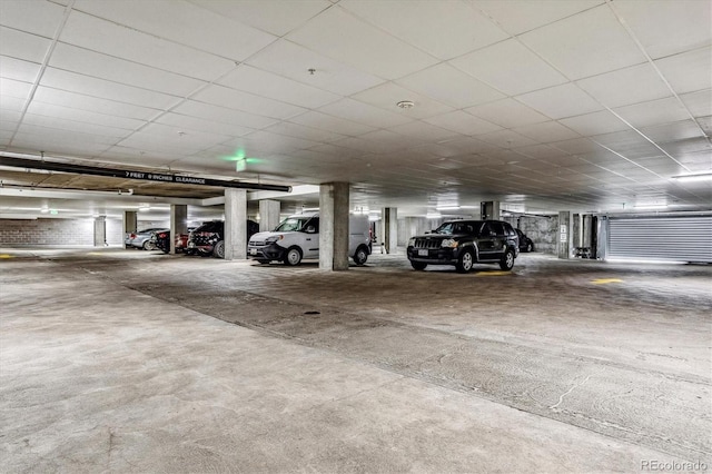 view of parking garage