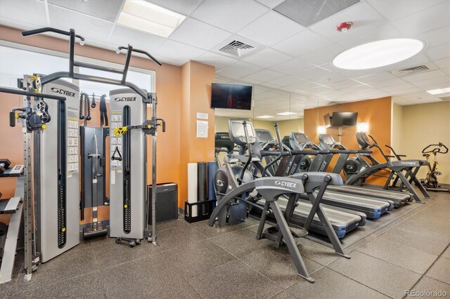 410 Acoma St Unit 518, Denver, CO 80204 - workout area featuring a drop ceiling