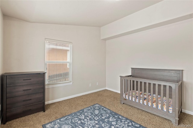 bedroom with light colored carpet