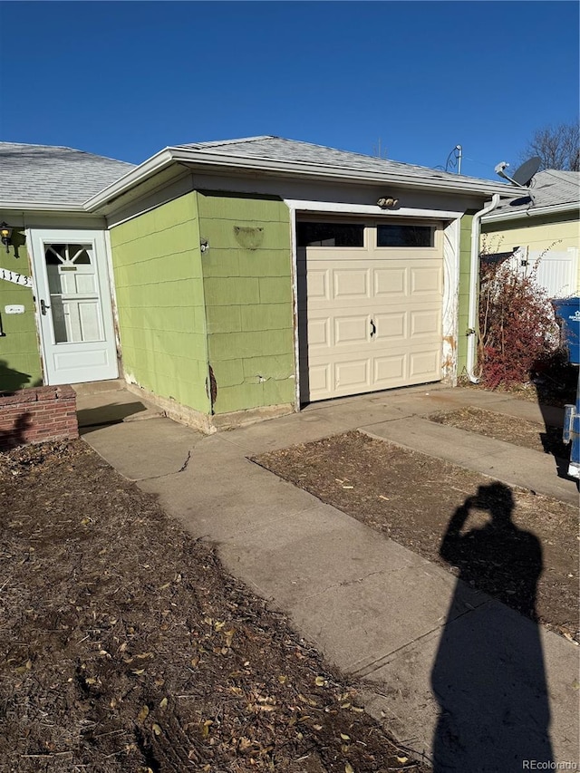 view of garage