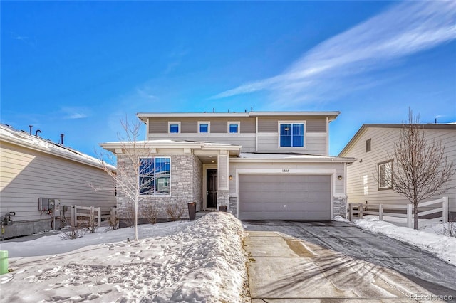 view of front of house with a garage