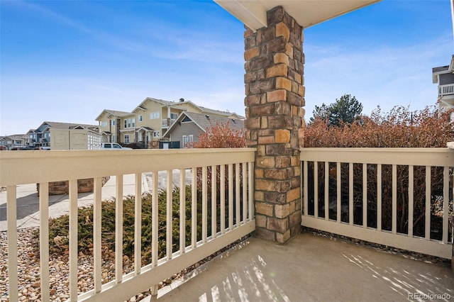 balcony featuring a residential view