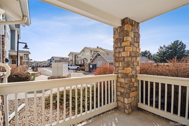 balcony featuring a residential view