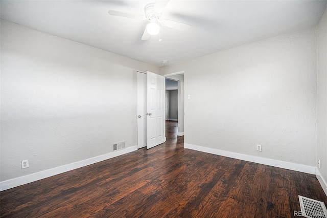 1143 Akron St, Aurora, CO 80010 - spare room featuring baseboards, ceiling fan, and wood finished floors