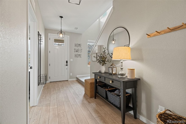 entryway featuring light wood-type flooring