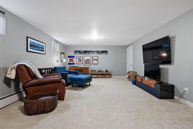3330 E Tennessee Ave, Denver, CO 80209 - living room with carpet and baseboards