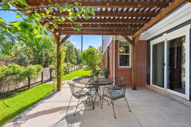 3330 E Tennessee Ave, Denver, CO 80209 - fenced backyard featuring outdoor dining space, a patio area, and a pergola