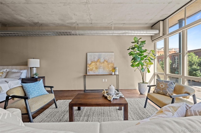 1499 Blake St Unit 2C, Denver, CO 80202 - living area with wood finished floors