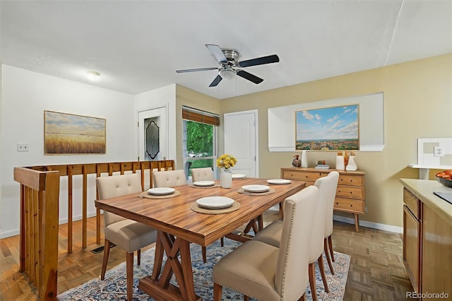 1111 Royale Dr, Colorado Springs, CO 80910 - dining room featuring ceiling fan and baseboards