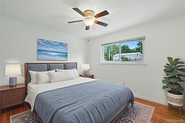 1111 Royale Dr, Colorado Springs, CO 80910 - bedroom with wood finished floors and ceiling fan
