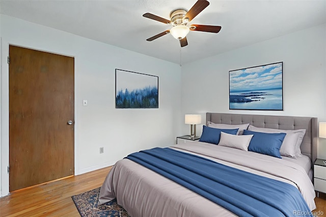 1111 Royale Dr, Colorado Springs, CO 80910 - bedroom featuring wood finished floors and a ceiling fan
