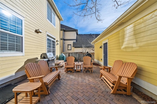 view of patio with area for grilling